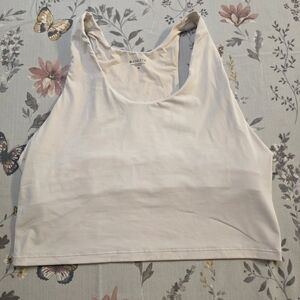 Athleta Cream Longline Sports Bra M Pilates Princess Balletcore Athleisure